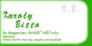 karoly bitto business card